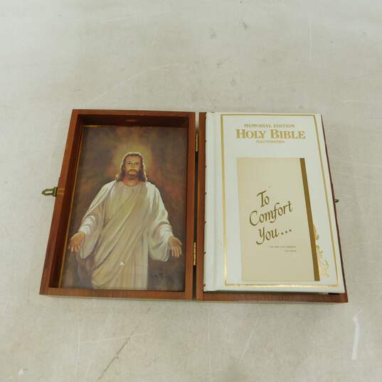 1976 Memorial Edition Holy Bible Illustrated Catholic Edition Wooden Box image number 1
