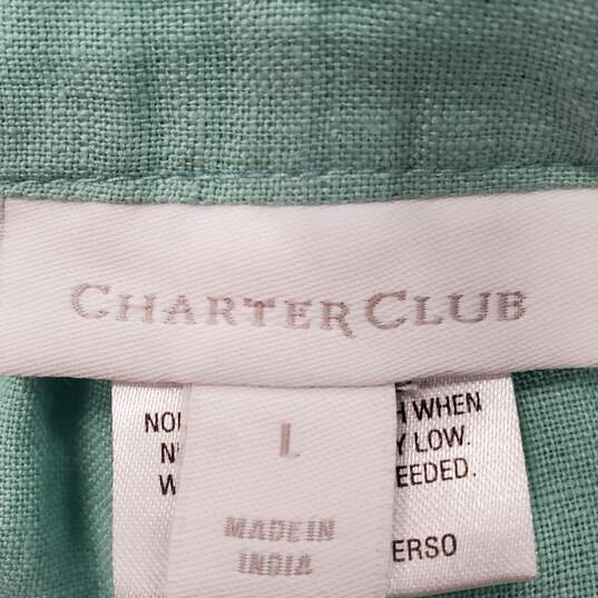 Charter Club Women Turquoise Pants L NWT image number 3