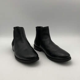 Mens RF151 Black Leather Round Toe Classic Pull-On Chelsea Boots Size 12 alternative image