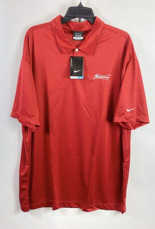 Nike Men Red Budweiser Polo Shirt XXL image number 2