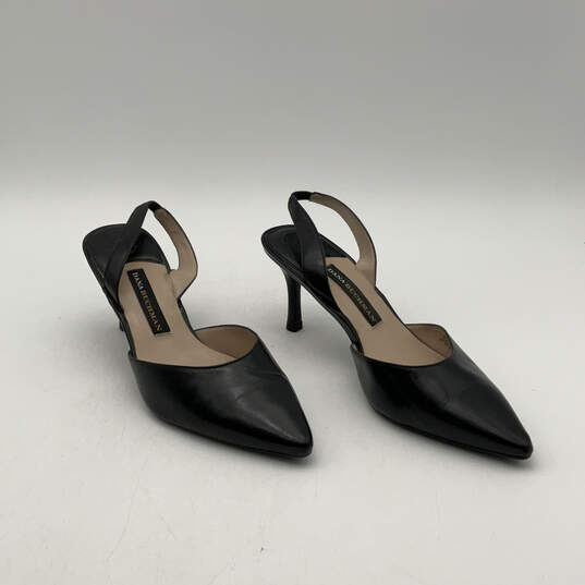 Womens Black Pointed Toe Slip-On Stiletto Heel Slingback Sandals Size 7M image number 1