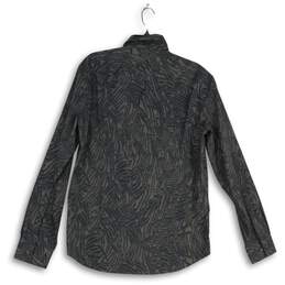 NWT Hugo Boss Mens Gray Black Spread Collar Long Sleeve Button-Up Shirt Size L alternative image