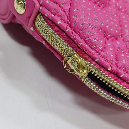 Betsey Johnson Pink Quilted Faux Leather Shoulder Satchel Bag image number 6