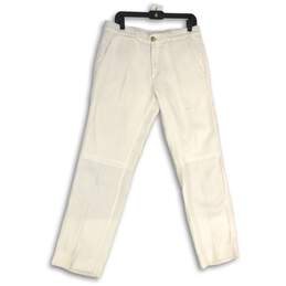 Armani Exchange Womens White Slash Pocket Flat Front Chino Pants Size 31R