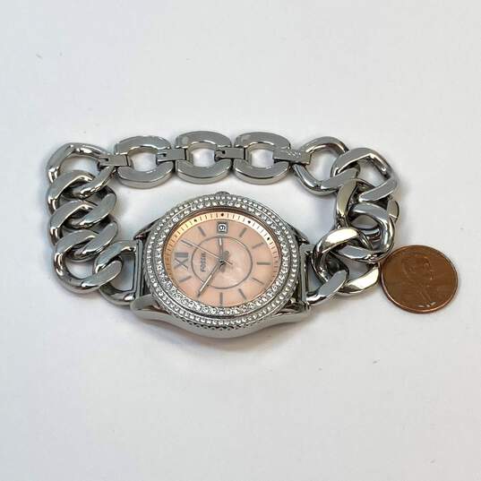Designer Fossil ES5134 Rhinestone Stainless Steel Round Dial Quartz Wristwatch image number 3