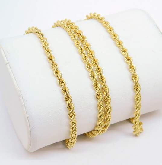 Vintage 14K Yellow Gold Twisted Rope Chain Necklace 15.4g image number 3