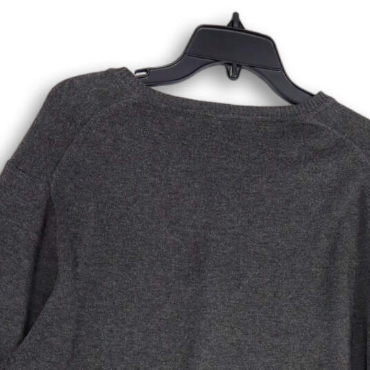 NWT Mens Gray V-Neck Long Sleeve Stretch Knitted Pullover Sweater Size XL image number 4