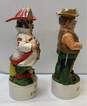 2 Ceramic Decanters Vintage Barware Hand Crafted Molds Fire Man/Fisher Man image number 2