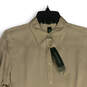 NWT Womens Beige Spread Collar Long Sleeve Button-Up Shirt Size Medium image number 3