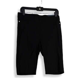 NWT Womens Black Elastic Waist Welt Pocket Pull-On Bermuda Shorts Size 10