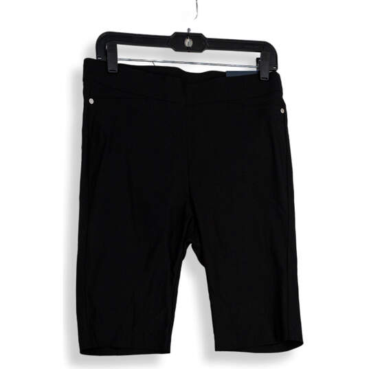 NWT Womens Black Elastic Waist Welt Pocket Pull-On Bermuda Shorts Size 10 image number 1