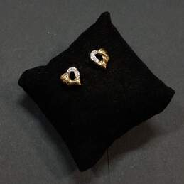 10K Yellow Gold Heart Stud Earrings With Moissanite