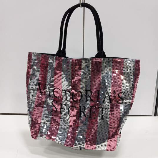 Women's Victoria's Secret White and Pink Sequenced bag image number 1