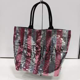 Women's Victoria's Secret White and Pink Sequenced bag