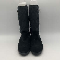 Womens Tinah Black Suede Monogram Lined Buckle Mid-Calf Snow Boots Size 9.5 alternative image