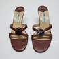 Jimmy Choo Brown Leather Open Toe Slip On Heeled Sandals Size 36 AUTHENTICATED image number 1