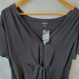 Torrid Short Sleeve Tie Front Black Blouse Plus Size Torrid Size 4 with Tags alternative image