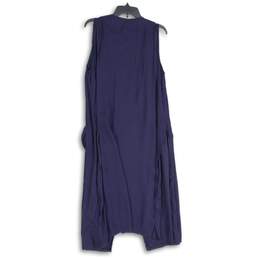 NWT Womens Navy Blue Sleeveless Open Front Cardigan Sweater Size 14/16 alternative image