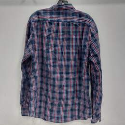 Michael Kors Men's Blue Plaid Button-Up Shirt Size XL alternative image