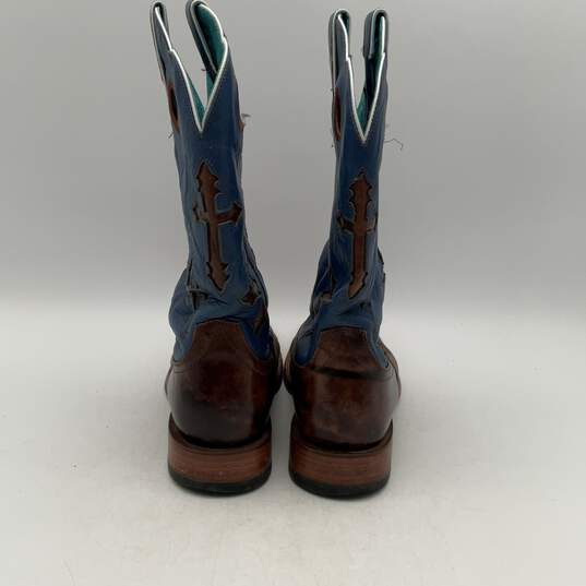 Ariat Mens 10007679 Blue Brown Leather Mid-Calf Cowboy Western Boot Size 10.5D image number 5