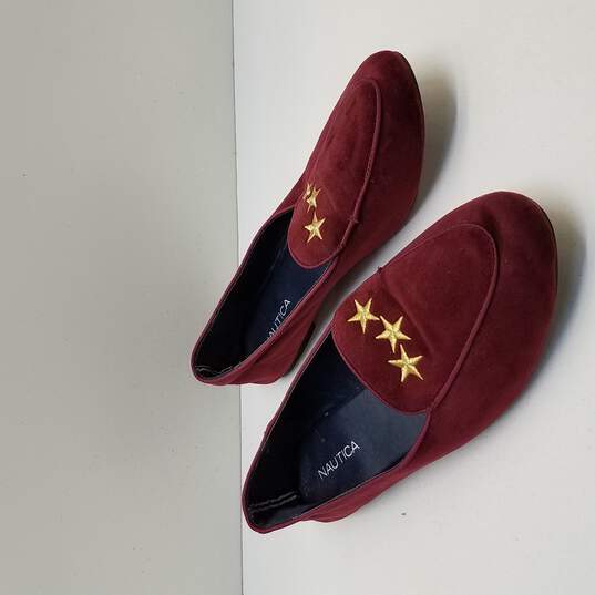 Nautica Campanil Burgundy Star Velvet Loafers Women's Size 8.5 image number 3