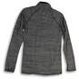 Womens Gray 1/2 Zip Mock Neck Long Sleeve Activewear Shirt Top Size Medium image number 2