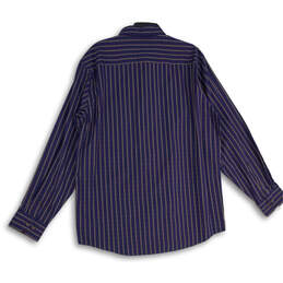 NWT Mens Blue Striped Long Sleeve Pocket Collared Button-Up Shirt Size XL alternative image