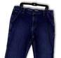 Mens Blue Denim Relaxed Fit Dark Wash Pockets Straight Leg Jeans Size 40x32 image number 3