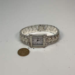 Designer Brighton Silver-Tone Lovington White Square Dial Analog Wristwatch alternative image