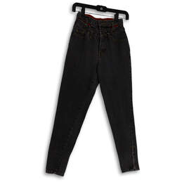 Womens Gray Denim Medium Wash Pockets Stretch Skinny Leg Jeans Size 5/6