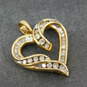 10K Yellow Gold 0.54 CTTW Baguette & Round Diamond Heart Pendant 3.3g image number 1