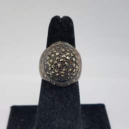Sterling Silver Marcasite Dome SZ 6 1/2 Ring 12.5g