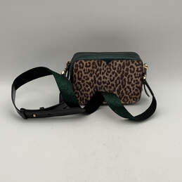 Womens Green Leopard Print Leather Bag Charm Clutch Crossbody Bag w/ Strap
