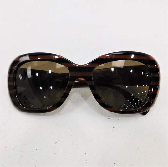 VERSACE Medusa Glitter 4317 'Brown Rule Black' 5187/73 Stripe Sunglasses with COA image number 1