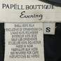 Papell Boutique Women's Black Silk Beaded Embroidered Evening Blouse Top Size S image number 3