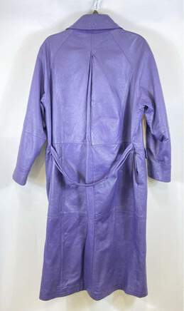 Roaman's Women Purple Leather Trench Coat XL alternative image