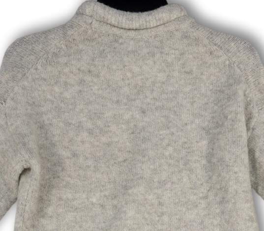 NWT Womens Gray Wool Heather Long Sleeve Crew Neck Pullover Sweater Size XS image number 4