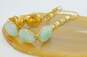 Elegant 20K Yellow Gold Jade Panel Bracelet 15.9g image number 2