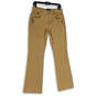 Womens Tan Denim Flat Front 5-Pocket Design Straight Leg Bootcut Jeans Sz 6 image number 1