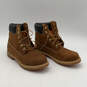 Mens 10360 Brown Leather Round Toe Lace-Up Ankle Work Boots Size 9 M image number 2