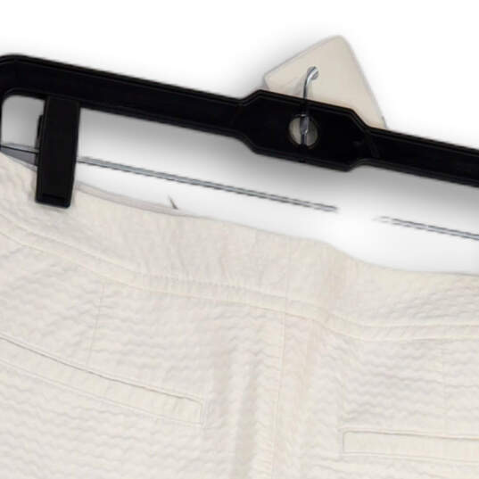 Womens White Flat Front Slash Pockets Scalloped Hem Mini Skort Size 6 image number 4