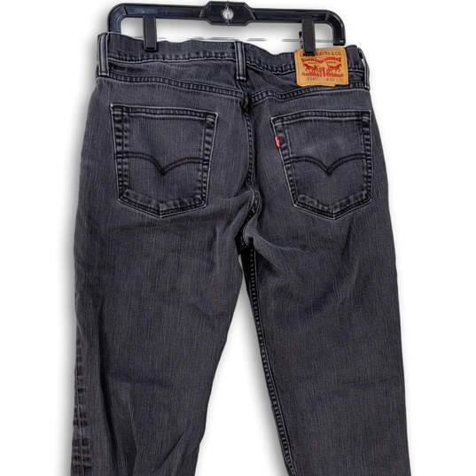 Mens Black 514 Medium Wash Pockets Denim Straight Jeans Size 32X30 image number 4