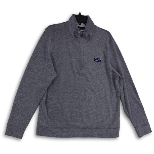 Mens Blue Long Sleeve Mock Neck Quarter Zip Pullover Sweater Size L Reg image number 4