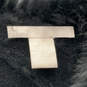 Womens Black Faux Fur Asymmetric Hem Draped Neck Poncho Sweater One Size image number 3