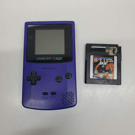 Nintendo Purple Gameboy Color With R-Type DX Cartridge image number 1