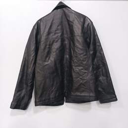 Dockers Men's Soft Long Black Leather Full Zip Jacket Size M alternative image