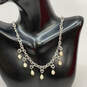 Designer Brighton Silver-Tone Freshwater Pearl Drop Clasp Chain Necklace image number 1