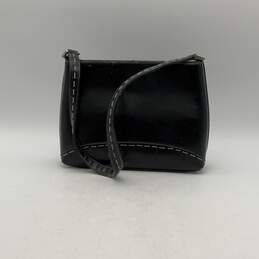 Womens Black Leather Bottom Studded Stitching Single Strap Shoulder Bag alternative image
