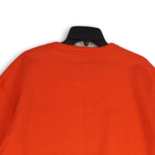 Mens Orange Crew Neck Long Sleeve Pullover Sweatshirt Size Large image number 3