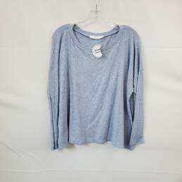 Lush Light Blue Open Back Knit Sweater WM Size S NWT
